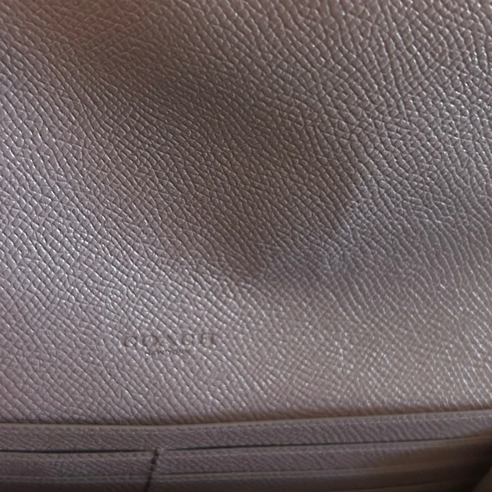 EUC COACH Women’s Crossgrain Slim Envelope Wallet Rich Purple Plum Silver HW - Picture 7 of 8